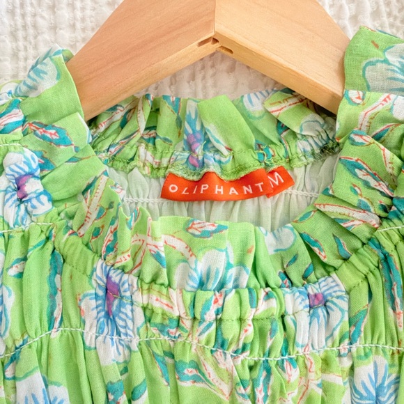 Oliphant Green Floral Ruffled Maxi Skirt - Picture 2 of 6